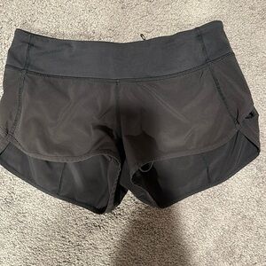 Lululemon speed shorts. 2.5” black. Size 6